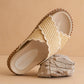 Double Strap Scallop Raffia Slide