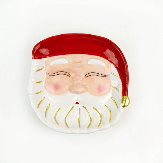 Red Santa Dessert Plate