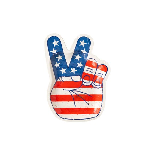 "Peace" American Flag Hand Plate